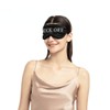 Novelty Eye Mask with Embroidered Text, Breathable Blackout Blindfold, Soft