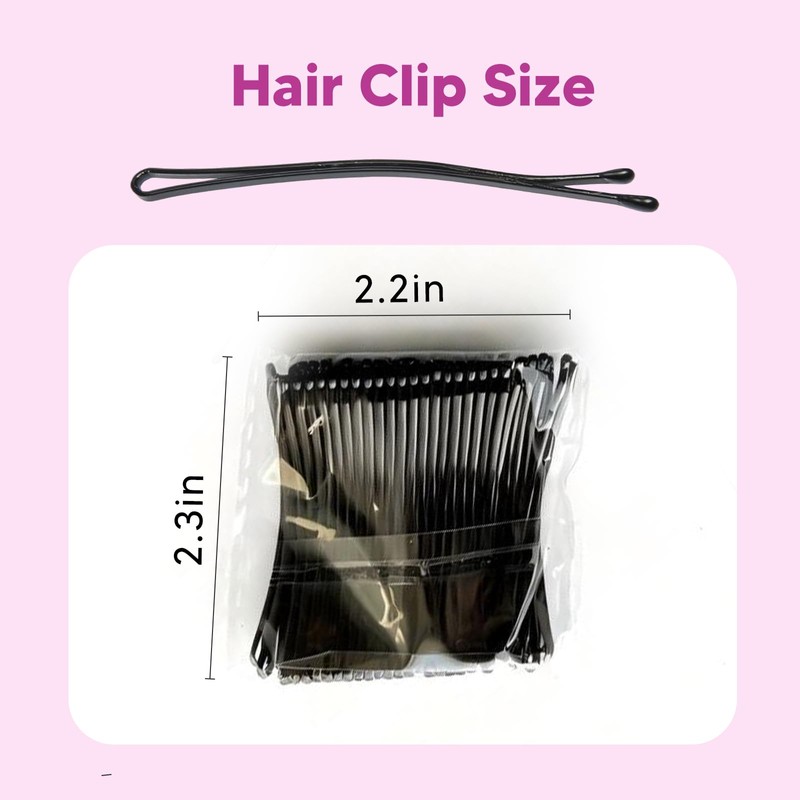 100PCS 2.2-inch Bobby Pin Curved, Super Grip Black Hair Clips