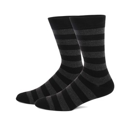 HHX YONLEE Black and Grey Dress Socks 6 Pairs Assorted Classic Soft Crew Socks Size 10-13