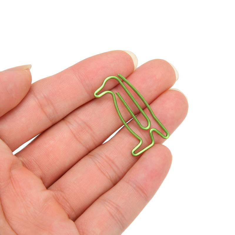 100Pcs Paper Clips Cute Unique Penguin Shape Electroplating Process Lightweight