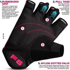 RDX Gym Weight Lifting Gloves Workout Fitness Bodybuilding Breathable Powerlifting Wrist Support Training Exercise, Pink, S