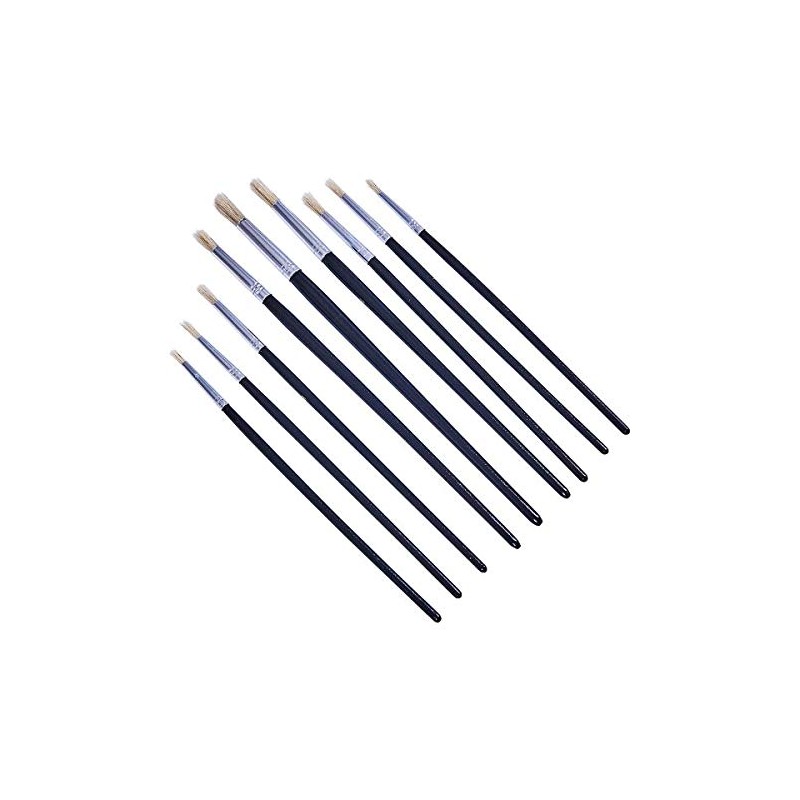 Amtech S4135 9 Piece round tip art brush set