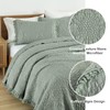 HORIMOTE HOME Sage Green Ruffled Quilt King Size, Stone-Washed Microfiber