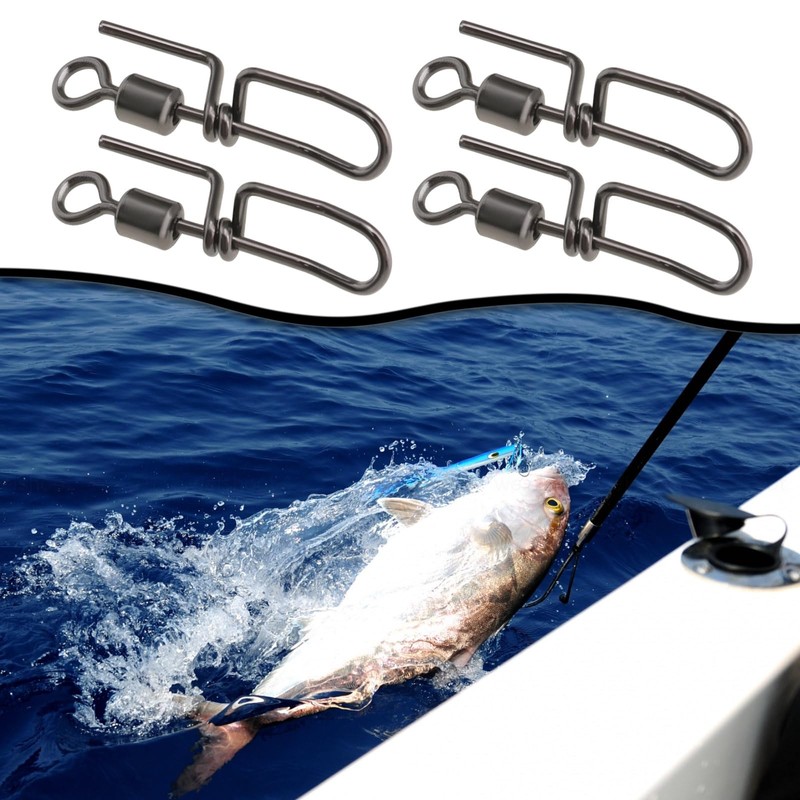 LT Easiyl 50Pcs Stainless Steel Cascade Swivels For Sea Fishing