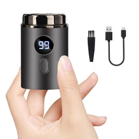Rasierer Herren Elektrisch, Mini Elektrorasierer Herren mit LED-Anzeige, Multifunktionaler Elektrischer Rasierer Herren, Tragbarer Nass und Trockenrasierer Elektrisch für Damen und Herren, Shaver Men