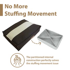 Ellie-Bo XXL 48-inch Dog Bed Cover - Striped Brown/Beige