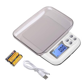 KUBEI Digitale Küchenwaage, wiederaufladbar über USB, 1 kg/0,01 g, Lebensmittelwaage, Präzisionswaage, Taschenwaage, Schmuckwaage, Wiegeplatten aus Edelstahl