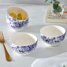 Spode Brocato Set of 4 11cm Bowls,Blue & White