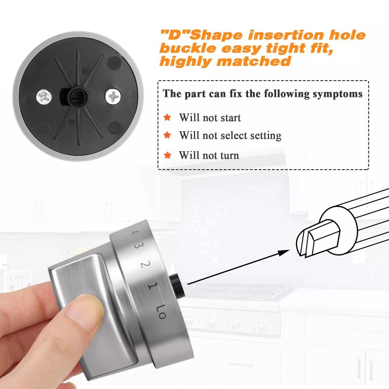 WB03X24818 5 Pcs WB03X2481 Stainless Steel Look Control Knobs for