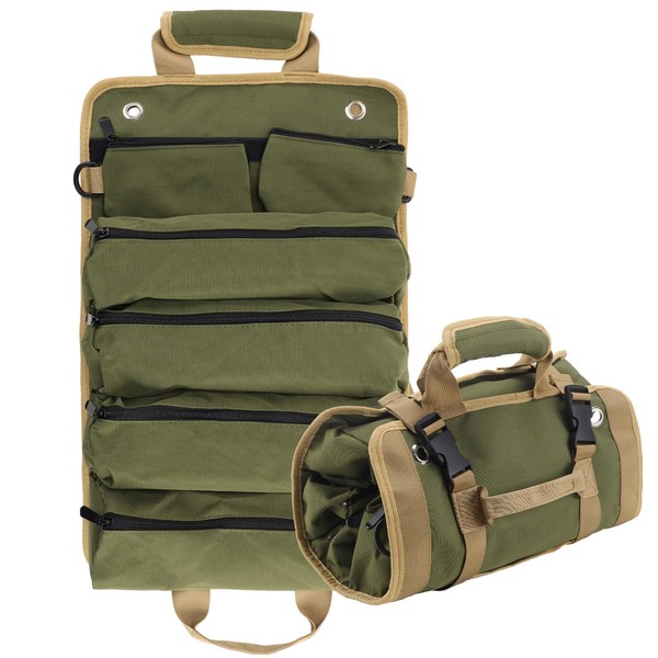 UNGFEI Roll Up Tool Bag with 2 Detachable Pouches, Oxford