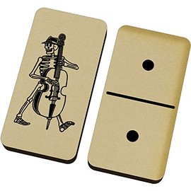 Azeeda 'Skeleton With Double Bass' Domino Set & Box (DM00000986)