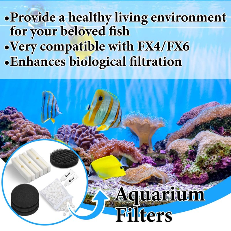 Threlaco 24 Pcs Aquarium Filter Media Kit Compatible with Fluval