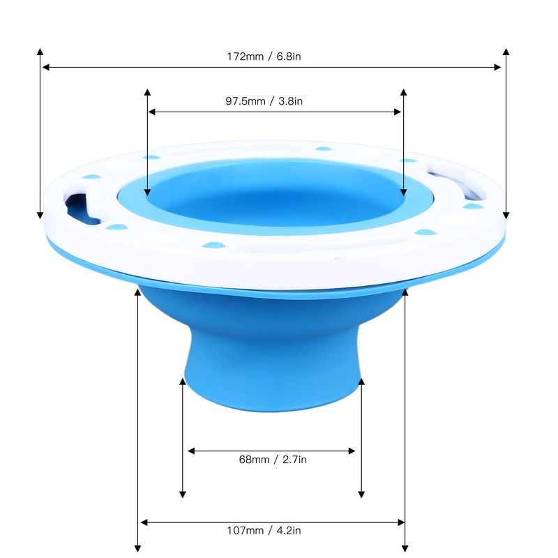Toilet Flange Repair Kit Blue Durable Silicone ABS Easy Installation