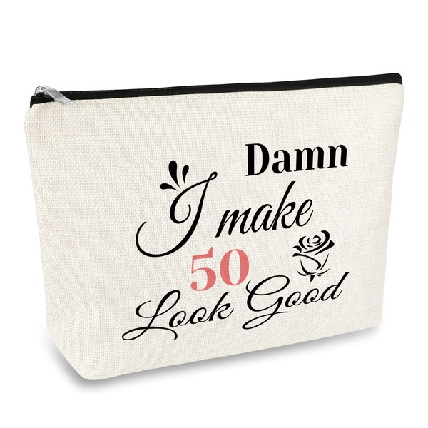 50th Birthday Gifts Idea Cosmetic Bag Gift 50th Birthday Gifts for Women 50 Year Old Gifts for Her Boss Leader Nana Best Friend Mom Aunt Makeup Bag Born in 1972 Gifts Travel Toiletry Bag