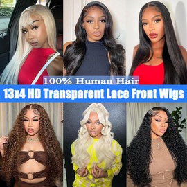 Brazilian Wig Curly Human Hair 13x4 Lace Front Human Hair Deep Wave 180% Density 18 Inch Curly Lace Front Wig Long Curly Wig for Women