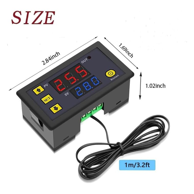 Pack of 2 W3230 20A DC 12V Digital Temperature Controller,