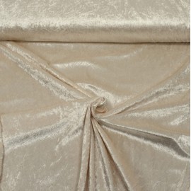 MAGAM-Stoffe 1m Katharina Crushed Velvet Shiny Velvet Fabric Clothing Cushion Furniture Sold by the Metre (02nd Natural)