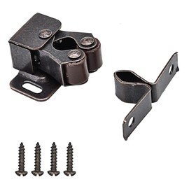 20Pcs Cupboard Closet Cabinet Door Double Ball Roller Catch Latch Cold Rolled Steel (Bronze Tone)