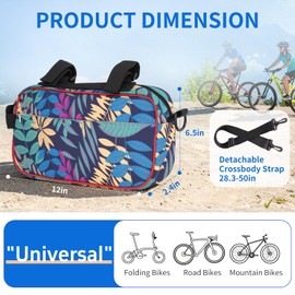 FAMJOALE Waterproof Bike Handlebar Bag, Large Capacity Bicycle Bags Cycling Front Storage Pouch with Detachable Shoulder Strap, Fits MTB Road Urban Bikes