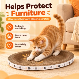 Corrugated Cardboard Cat Scratcher for Indoor Cats – Durable Scratching Lounge and Resting Bed for Everyday Furniture Protection