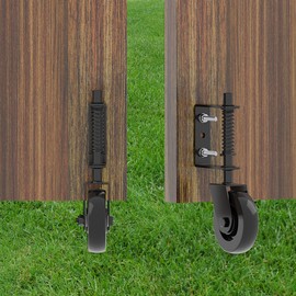 4.3"Heavy Duty Gate Wheel 360° Rotation Gate Wheel with Spring Loaded Shock Absorption Gate Caster Gate Kit for Fence, Farm, Garden and Wooden Gate 150 Lbs Capacity (2Pack)