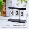 Wood & Metal Perpetual Flip Calendar, Reusable Wooden Desk Calendar