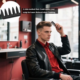 5-teiliges Herren-Haarstyling-Set, Haarkämme, breite Zahnstruktur, Kamm für Quiff, Pompadour, Unterschnitt, geeignet für alle Arten von Herrenfrisuren, Vintage, geeignet für den Heimgebrauch und für