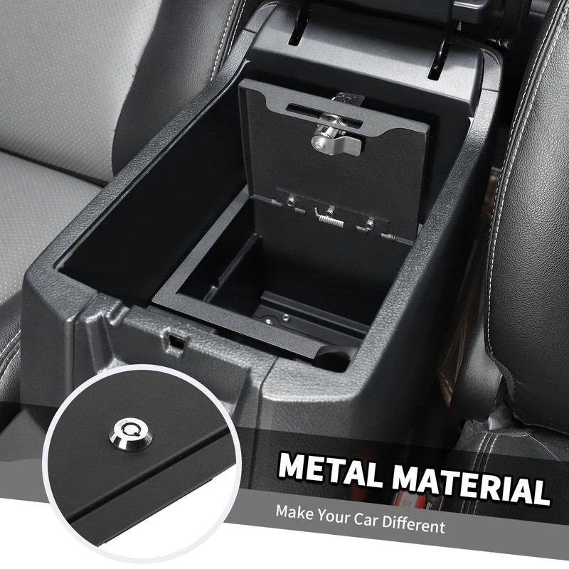Jimen Fit for Toyota 4Runner 2010-2023, Locking Center Console Armrest