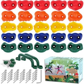 15Pcs Rock Wall Climbing Holds for Kids and Adults, Indoor and Outdoor Rock Wall Kit, Multi-Colored Climbing Rock Wall Grips for Playground Play Set, Climbing Toys for Kids Workout - Color: 25pcs