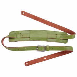 Nefelibata Guitar Strap/Bass Strap with Shoulder Pad and Bavarian Tumbled Cowhide Lining for Acoustic Guitar/Electric Guitar/Bass (Green)