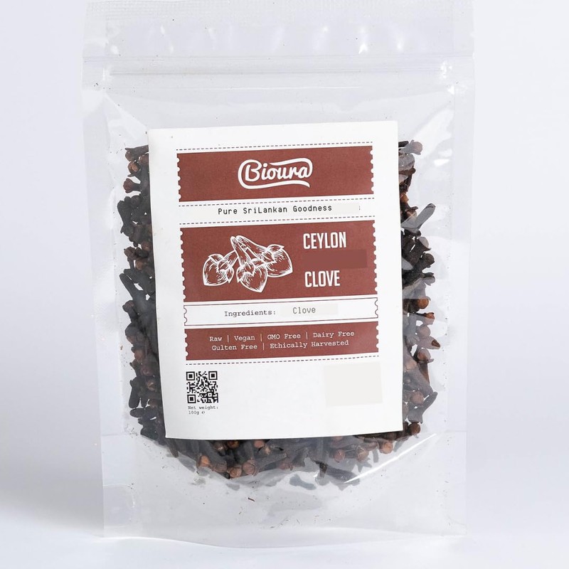 Bioura Ceylon Cloves, Handpicked Unopened Buds, Sun-Dried, 100g, Rich aroma,