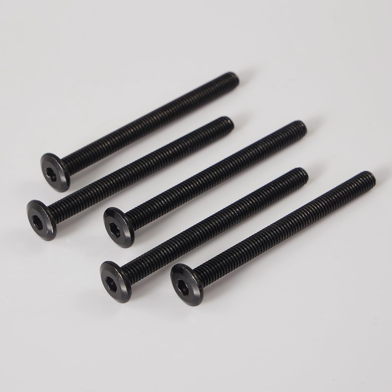 GuoYomm M6 x 50mm 20Pcs Flat Head Hex Socket Cap
