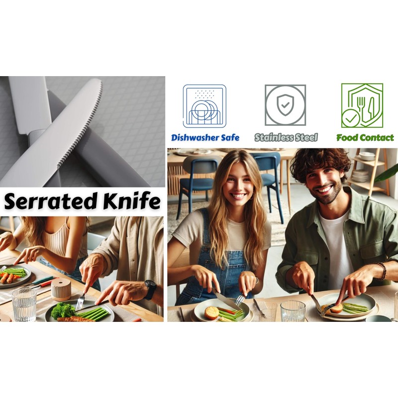 Exzact WF23 Cutlery Set Stainless Steel with Coloured Handles (Lavender,