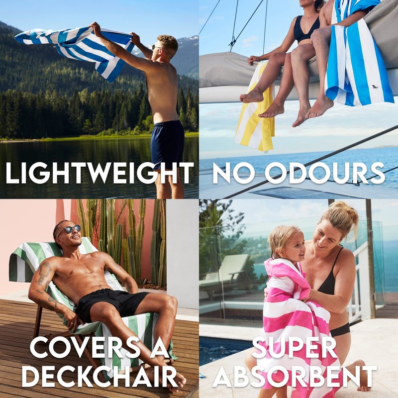 Dock & Bay Beach Towel - Quick-Drying, Sand-Free - Compact,