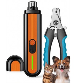 Super Powerful Dog Nail Trimmers and Dog Nail Clippers Combo, Ultra Quiet, 3 Speeds, 4 Bright Lights, with Travel Lock, for Small, Meddium and Large Dogs, Cats and Small Animals