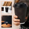 Insulated Disposable Coffee Cups with Lids No straw 12 oz