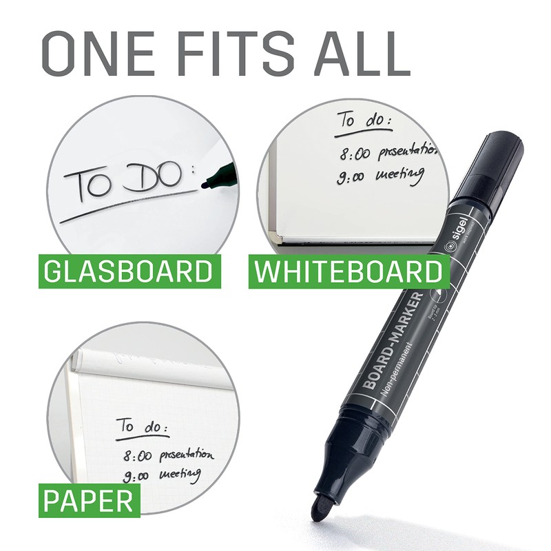 SIGEL BA010 Board Marker - Dry and Wet Wipe -