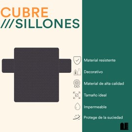 MUBSON Cubre Sillones de Microfibra con Agarre Antideslizante e Impermeable para 1, 2 o 3 Asientos. Funda para Sofa con Compatibilidad Universal. Cubre Sofa. Slipcovers (2 Asientos, Gris Oscuro)