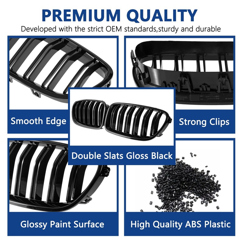 DEKEWEI F10 Grille,Front Kidney Grille Grill Compatible With 2010-2017 5