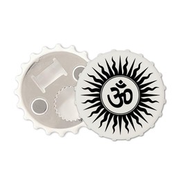 OM Magnetic Bottle Cap Opener Fridge Magnet Hindu Sun Sign