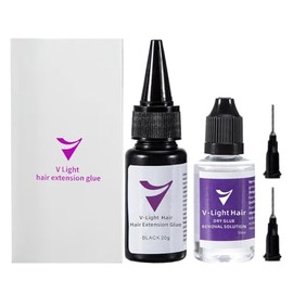 V Light Hair Extensions Black Glue with Remover Solution