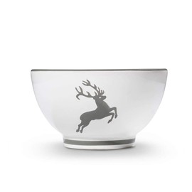 GMUNDNER KERAMIK Müslischale groß Füllmenge : 0.4 Liter grauer Hirsch Geschirr, handgemacht in Österreich