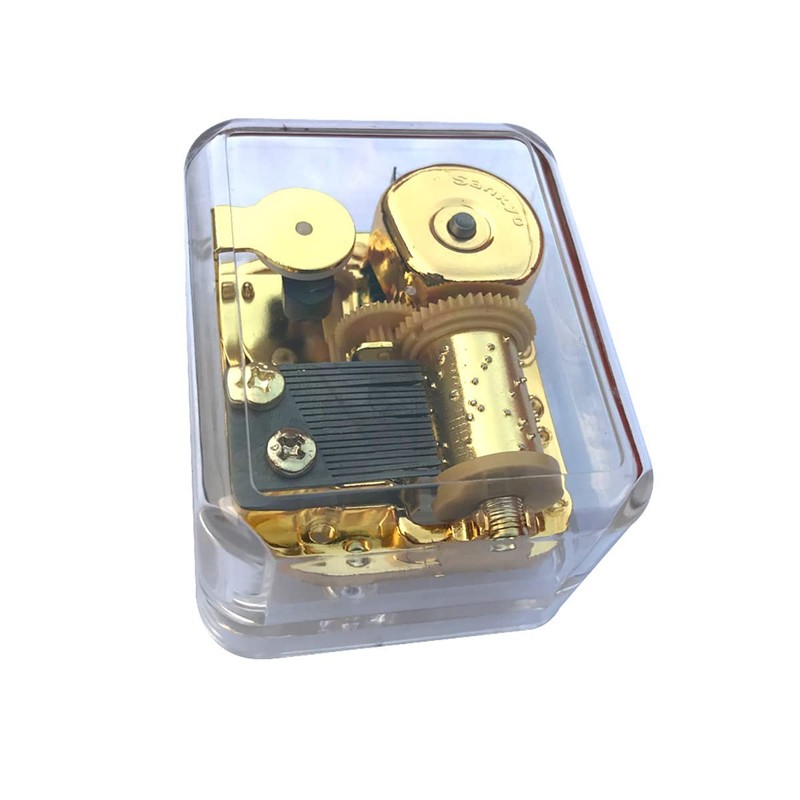 BinkeGG Caja de música de acrílico transparente con mecanismo musical