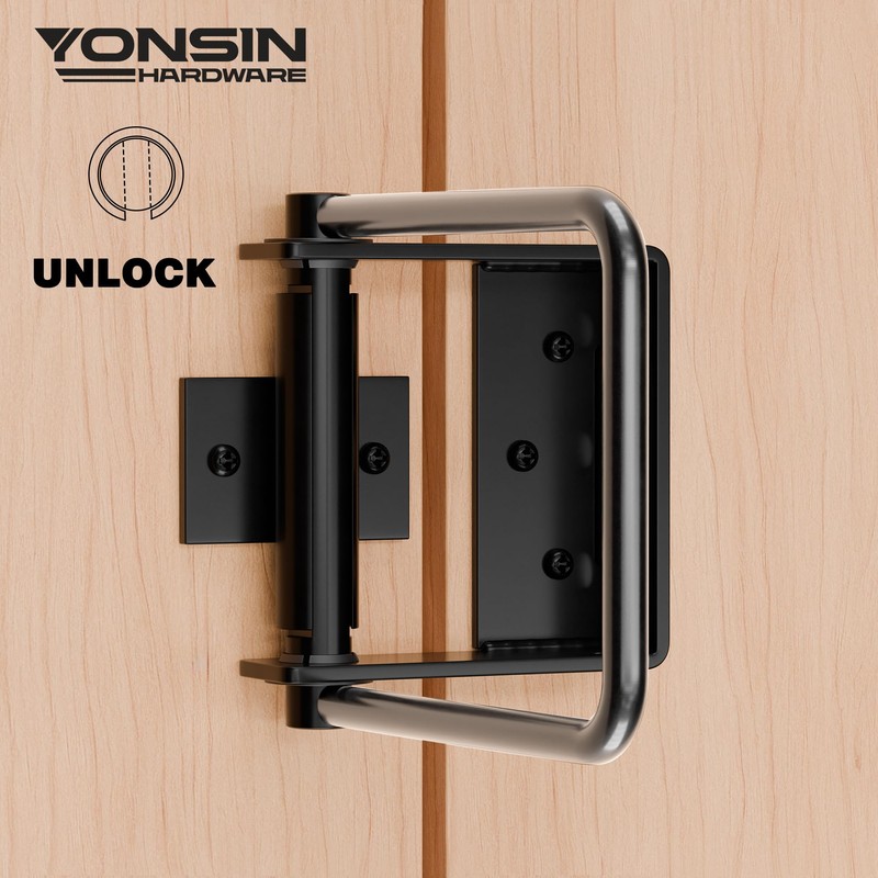 Heavy Duty Gate Latch with Handle, Side-to-Side Swinging Barn Door