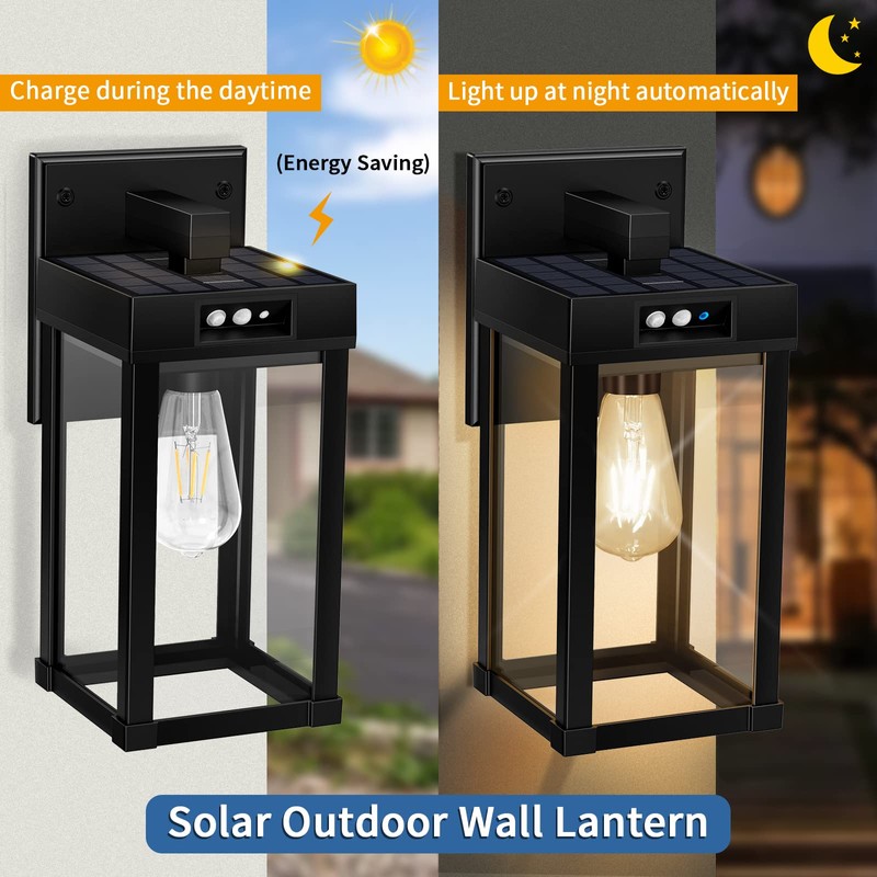 Solar Wall Lights Outdoor with 3 Lighting Modes & Motion