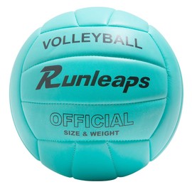 Runleaps Volleyball, Beach Volleyball Soft Touch Volley Ball Training for Beach Outdoor Indoor Play, Size 5, blue