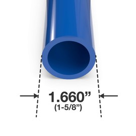 FORMUFIT Furniture Grade PVC Pipe, 40", 1-1/4" Size, Blue (3-Pack) (P114FGP-BL-40x3)