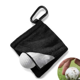 YALIHAIXIA Golf Towel Golf Ball Towel Golf Ball Cleaning Towel for Golf Bags Golf Course Exercise Fitness Sports Outdoor Yoga (Black)