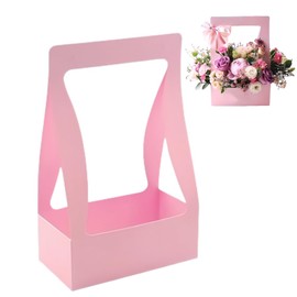 BBJ - Bolsas de papel de regalo para ramo de flores con asa, 5 unidades (rosa)
