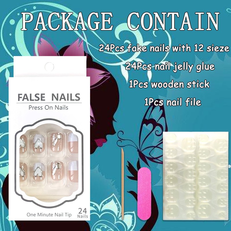 Press on Nails Square Short Length Acrylic Glossy Full Cover